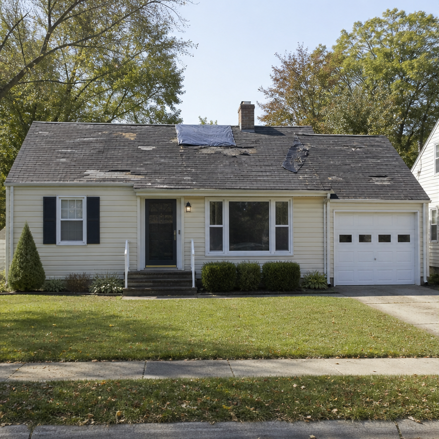 Full shingle replacement before AceHawk roofers finished the job