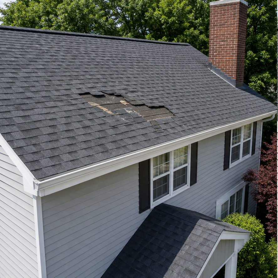 Storm-damage repair before AceHawk roofers finished the job